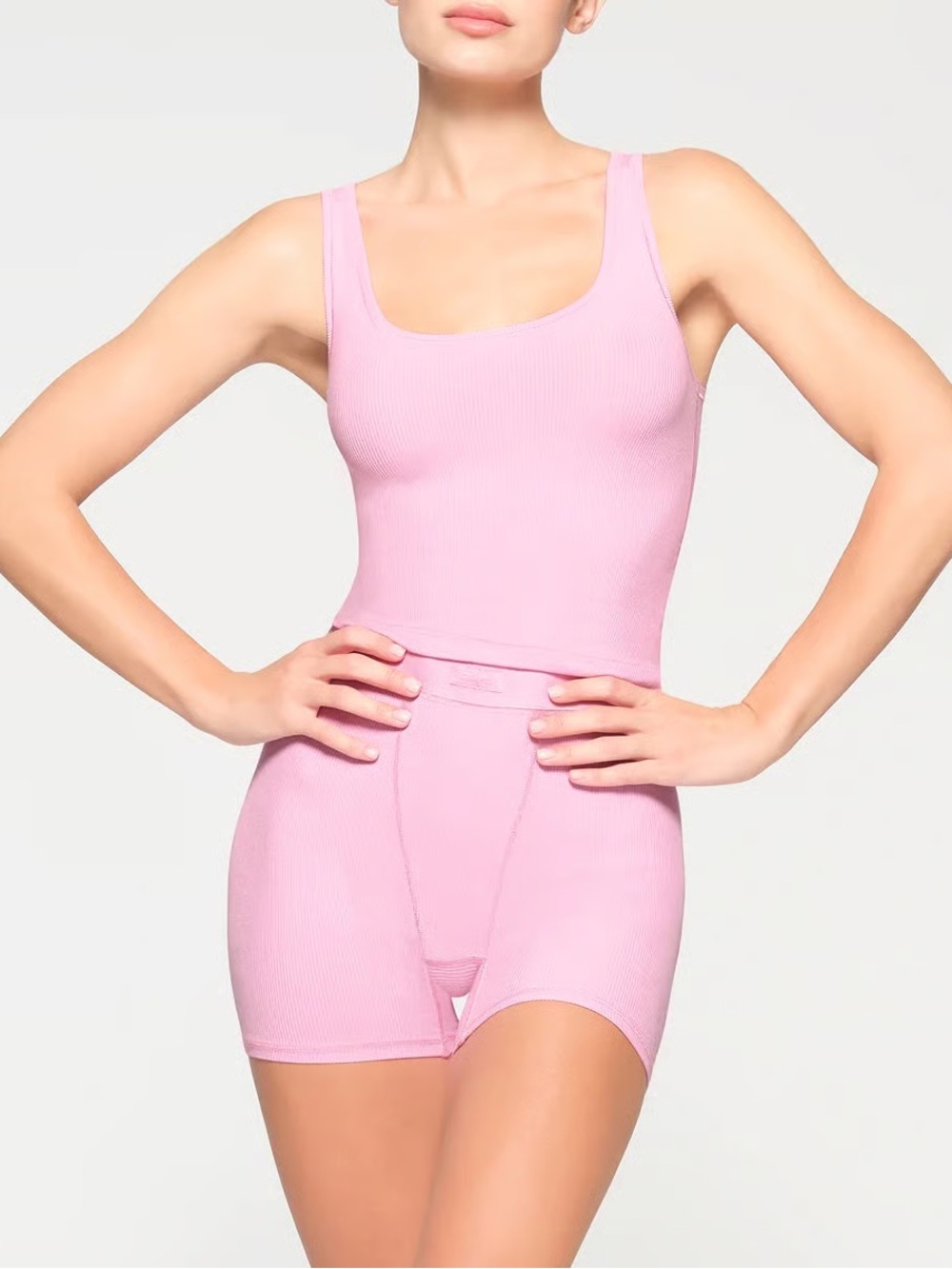 SKIMS SOFT LOUNGE TANK + BOXER BUNDLE LIMITED EDITION: COTTON CANDY SMALL
